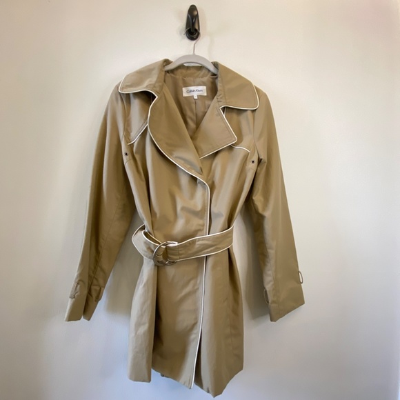Calvin Klein Jackets & Blazers - Calvin Klein Lined Raincoat in Tan